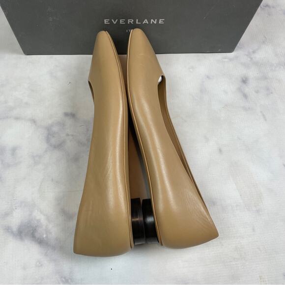 Everlane 90’s Square Toe Tan Leather Flats - Picture 9 of 11